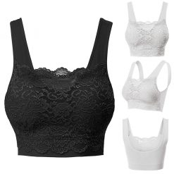 top selling product in 2020  Women's Seamless Lace Bra Top With Front Lace Cover Sports Bra Support Wholesale and Dropshipping