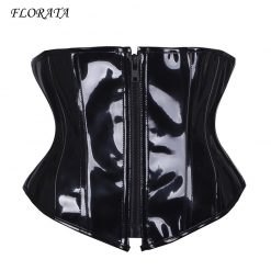 Women Slimming Corsets And Bustiers Sexy PVC Lingerie Black Body Shaper Waist Trainer Steampunk Corset Hot Top Underbust